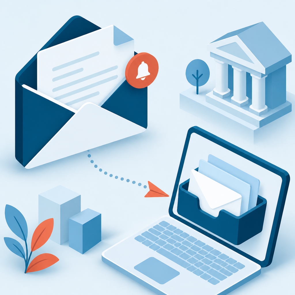 Email notification service illustration